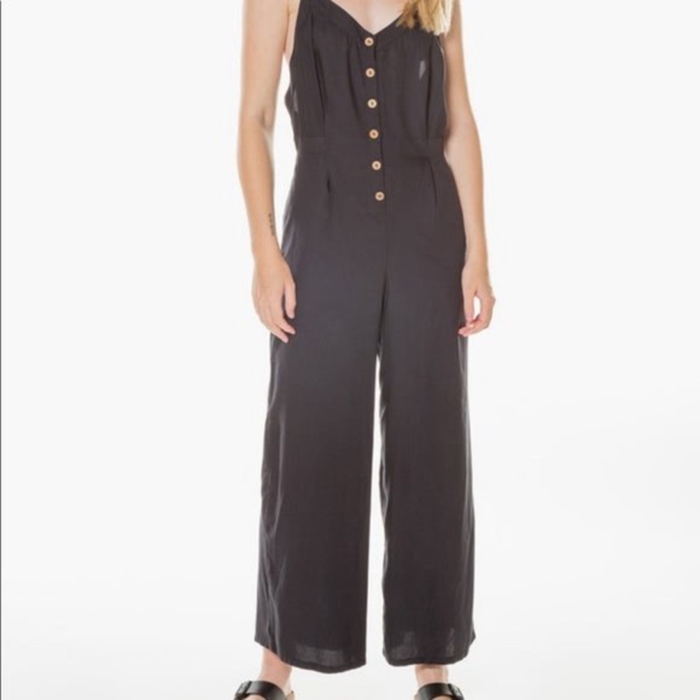 Roxy Black Jumpsuit Wide-Leg Minimalist Design